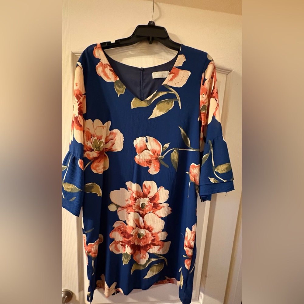 Blue and Orange Boxy Tunic Dress